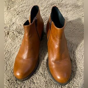 Italian Leather Patrizia Zip Up Heeled Bootie